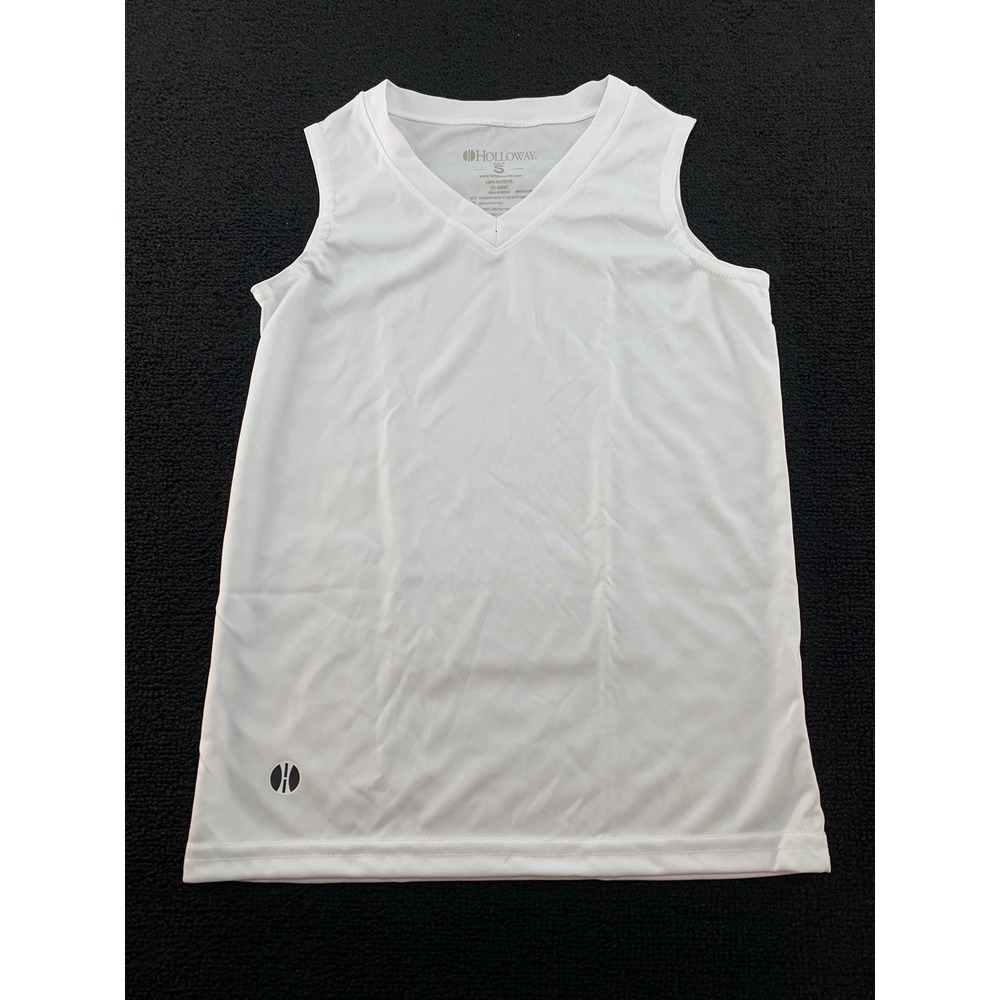 Holloway Girls White V Neck Sleeveless Athletic Performance Shirt Size S‎